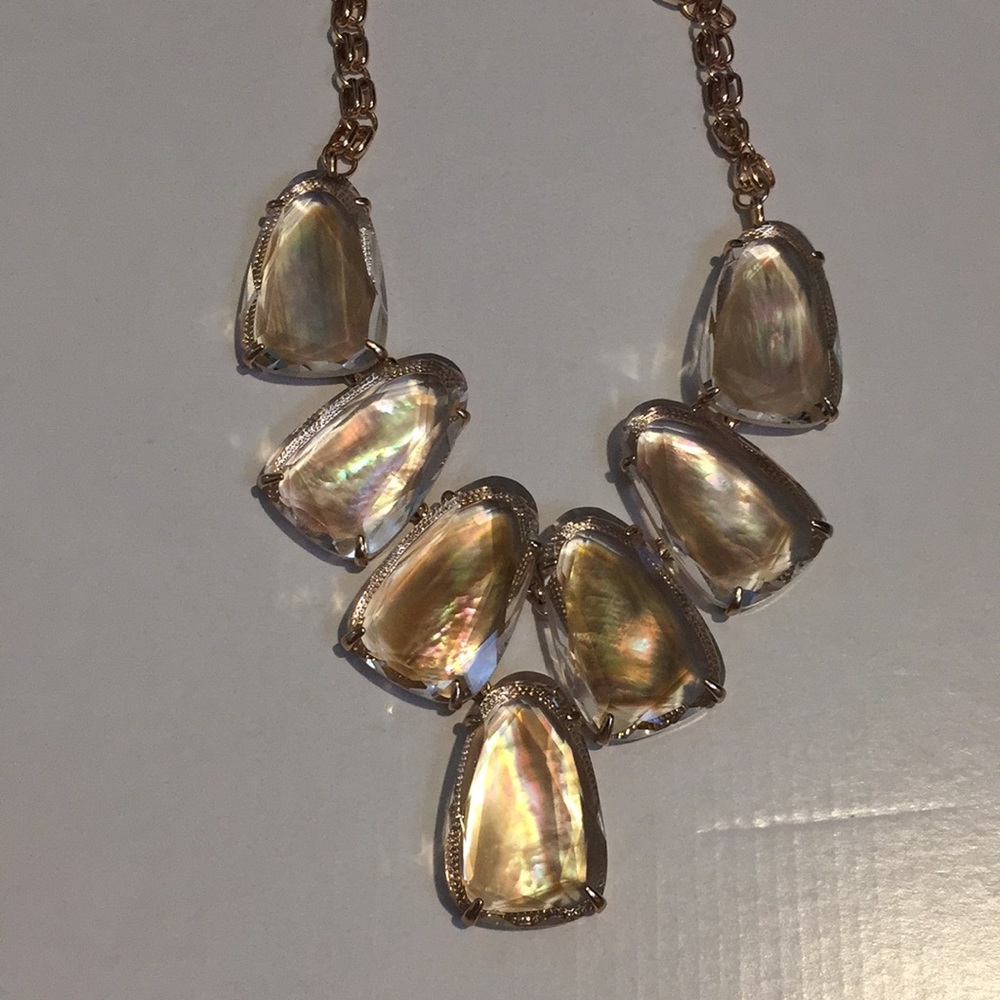 Kendra Scott Iridescent Mother-of-Pearl Statement Necklace in Gold